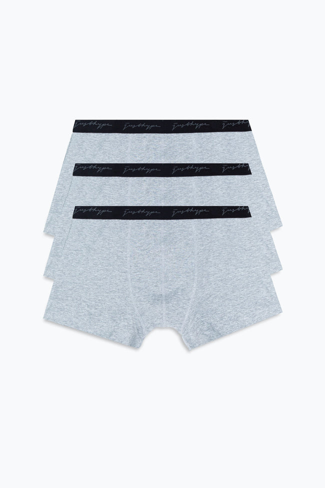 HYPE 3 PACK GREY MEN'S TRUNK BOXERS