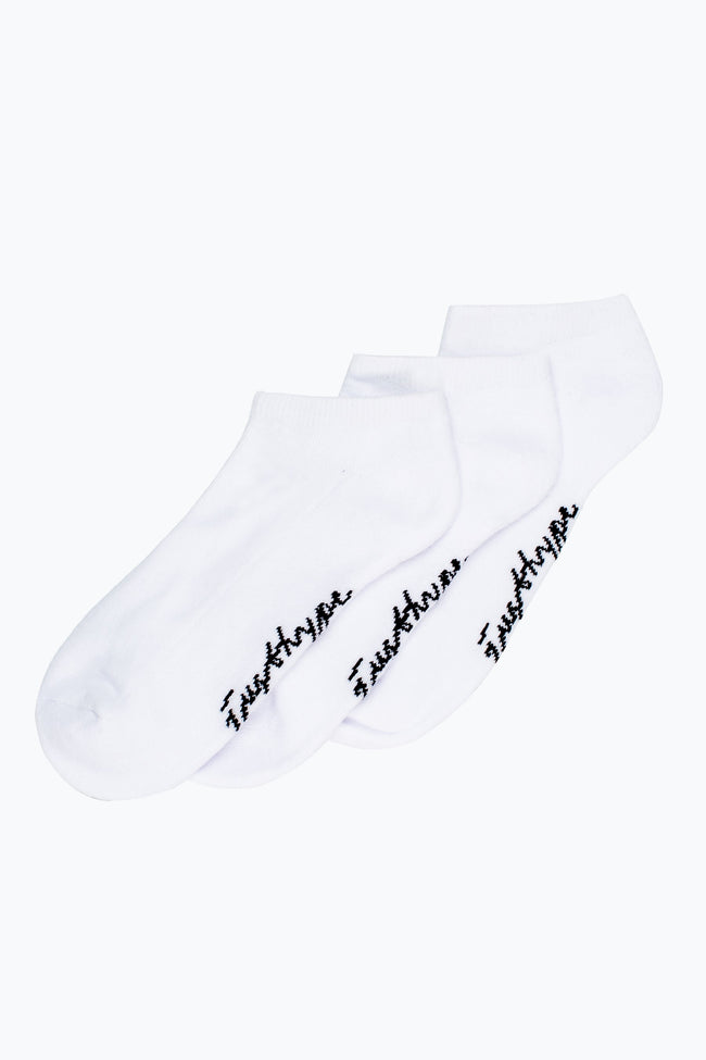 HYPE 3 PACK WHITE WOMEN'S TRAINER SOCKS