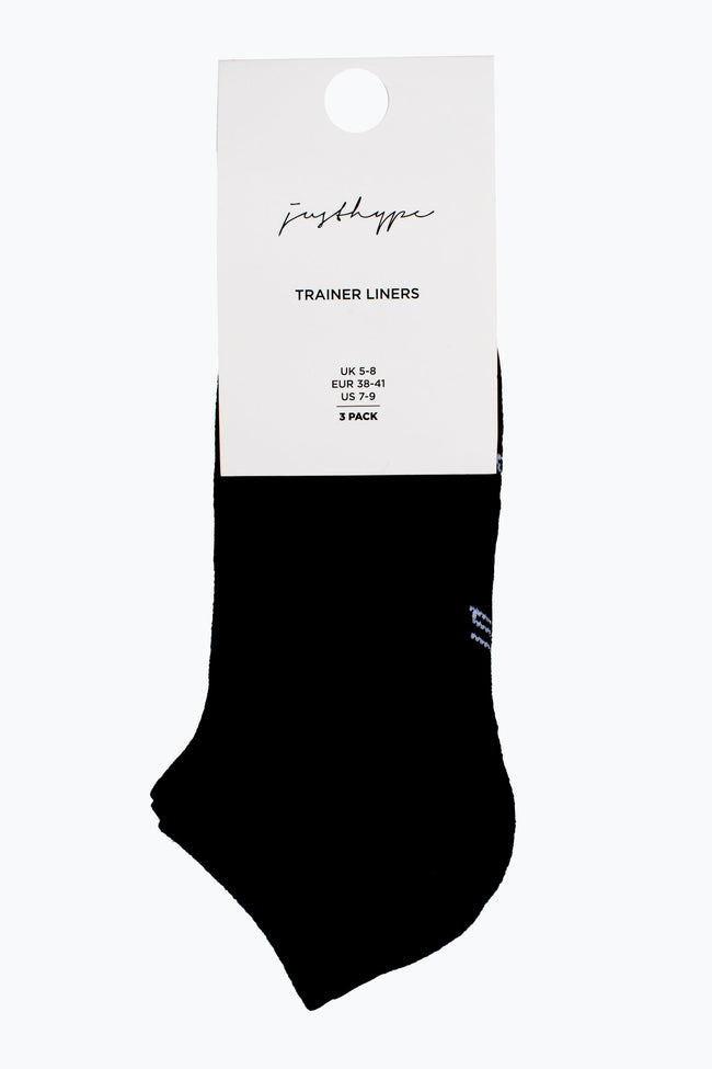 HYPE 3 PACK BLACK WOMEN'S TRAINER SOCKS