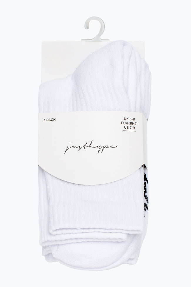 HYPE 3 PACK WHITE WOMEN'S SPORT SOCKS