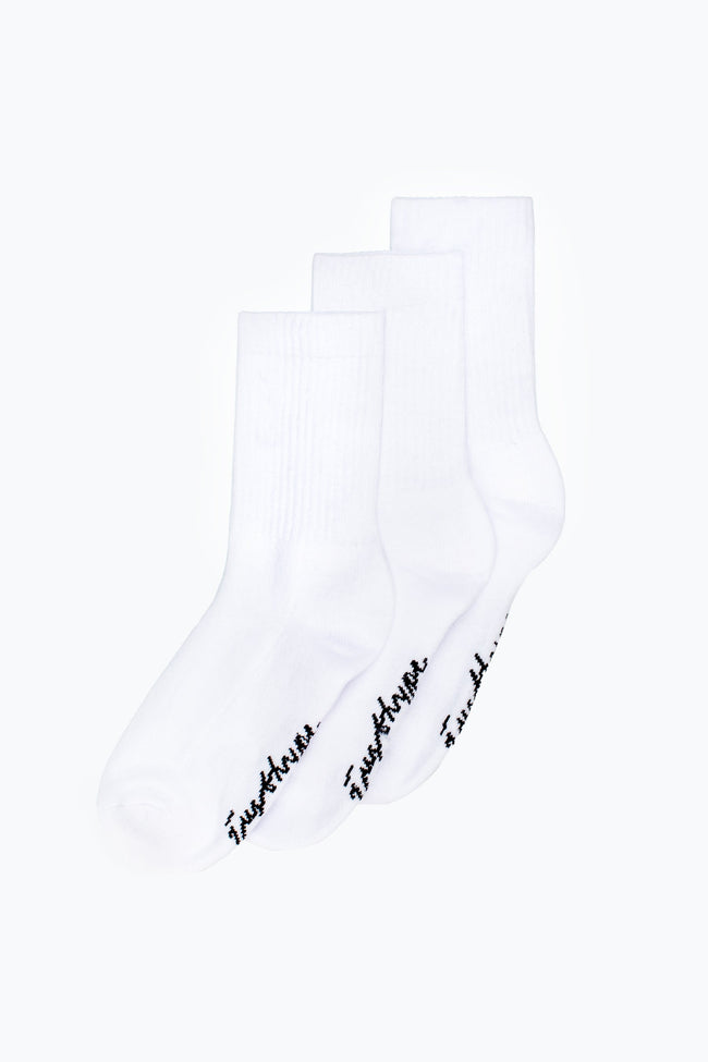 HYPE 3 PACK WHITE WOMEN'S SPORT SOCKS