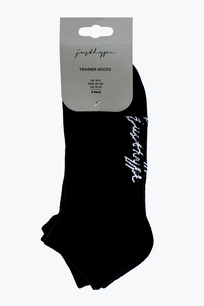 HYPE 3 PACK BLACK MEN'S TRAINER SOCKS