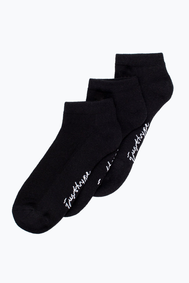 HYPE 3 PACK BLACK MEN'S TRAINER SOCKS