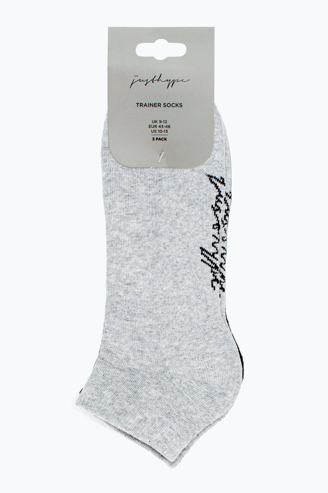 HYPE 3 PACK MONOTONE MEN'S TRAINER SOCKS