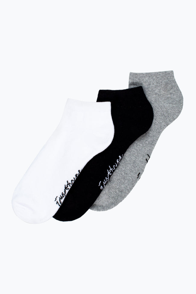 HYPE 3 PACK MONOTONE MEN'S TRAINER SOCKS