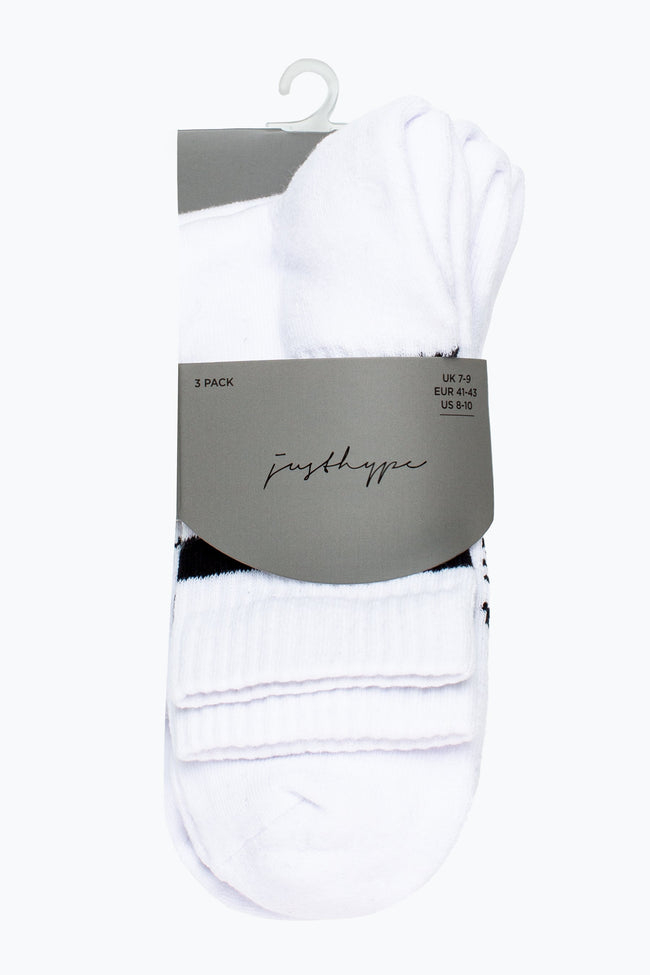 HYPE 3 PACK WHITE MEN'S SPORT SOCKS