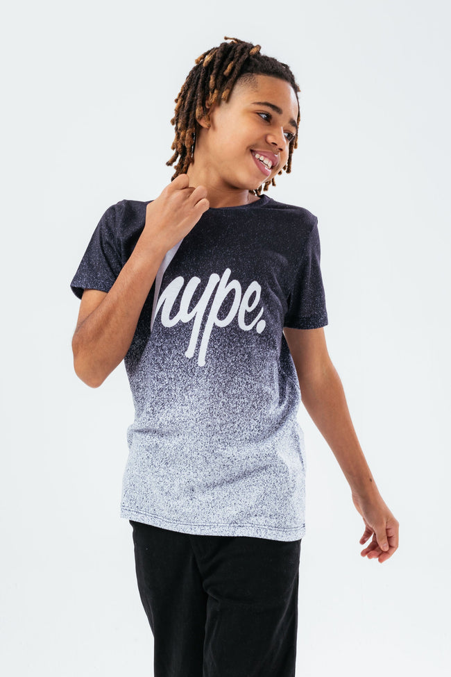 HYPE SCRIPT NAVY SPECKLE FADE BOYS T-SHIRT