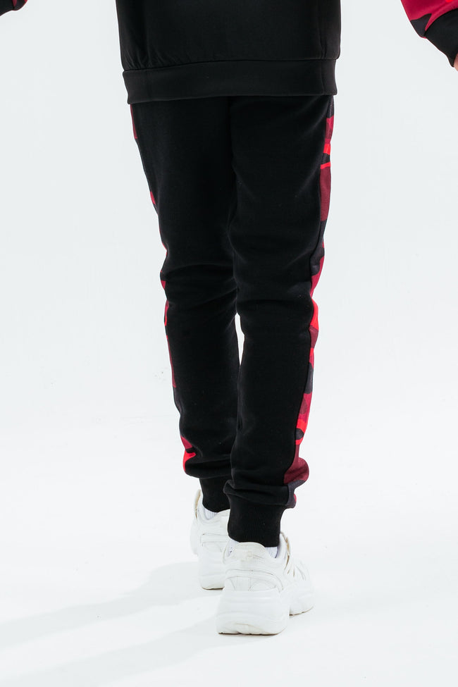 HYPE RED SIDE STRIPE CAMO BOYS JOGGERS