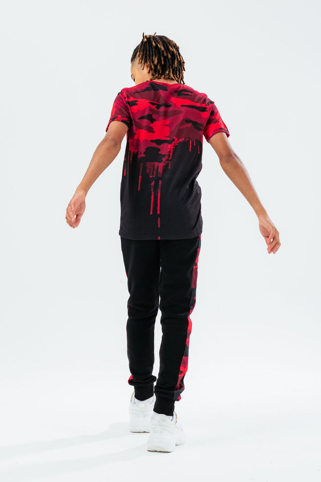 HYPE RED CAMO DRIPS BOYS T-SHIRT