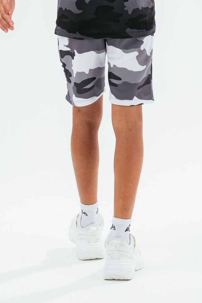 HYPE GREY CAMO SIDE SCRIPT BOYS SHORTS