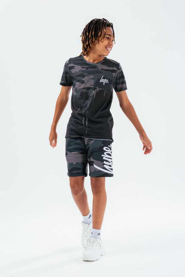 HYPE KHAKI CAMO DRIPS BOYS T-SHIRT