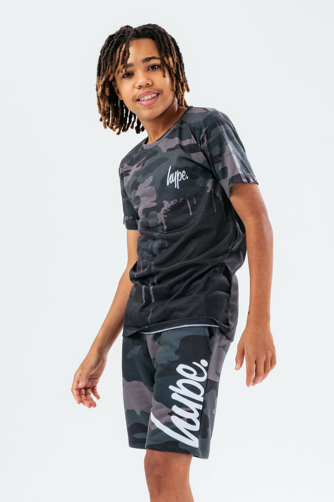 HYPE KHAKI CAMO DRIPS BOYS T-SHIRT