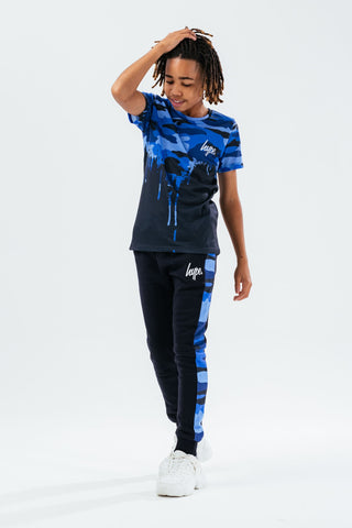 HYPE BLUE CAMO DRIP BOYS T-SHIRT