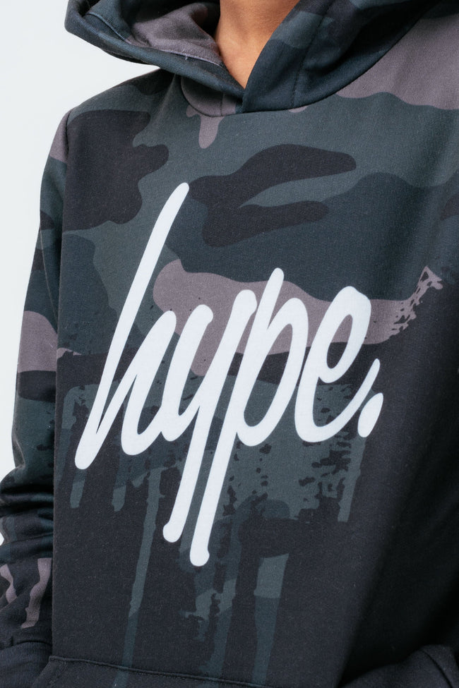 HYPE KHAKI CAMO DRIP SCRIPT BOYS HOODIE