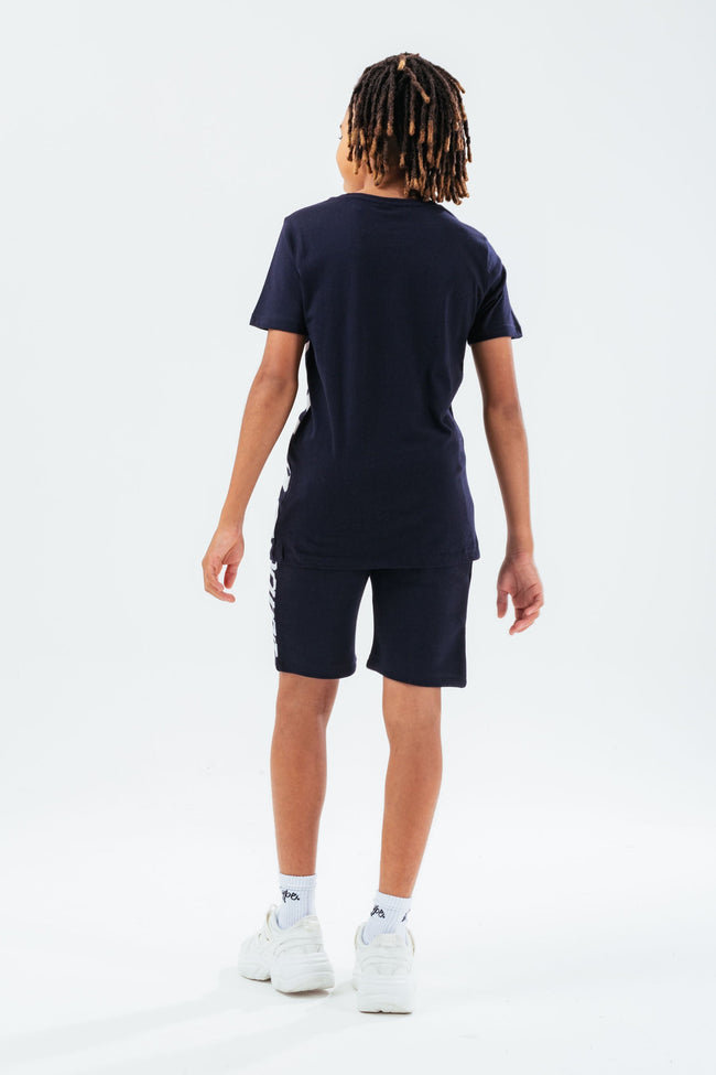 HYPE NAVY SIDE SCRIPT BOYS T-SHIRT