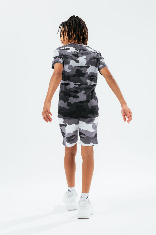 HYPE GREY CAMO FADE SCRIPT BOYS T-SHIRT