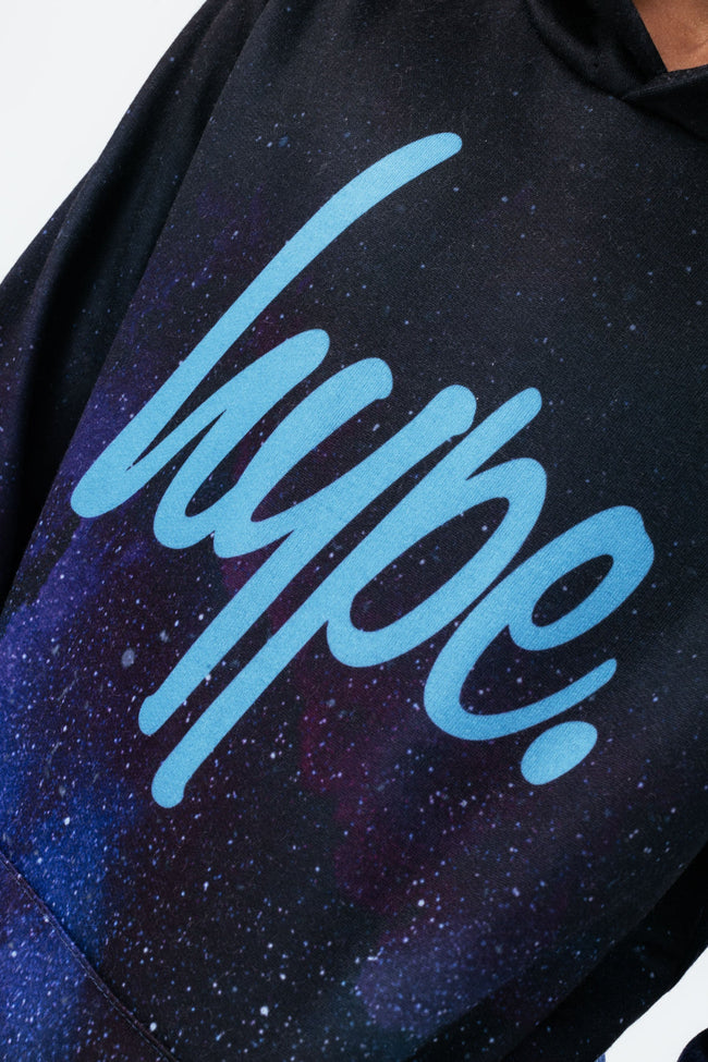 HYPE BLUE INTERGALATIC SCRIPT BOYS HOODIE