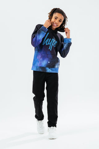 HYPE BLUE INTERGALATIC SCRIPT BOYS HOODIE