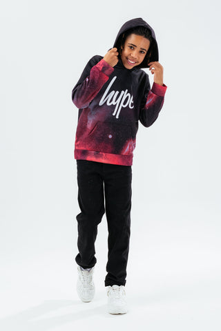 HYPE RED INTERGALATIC SCRIPT BOYS HOODIE