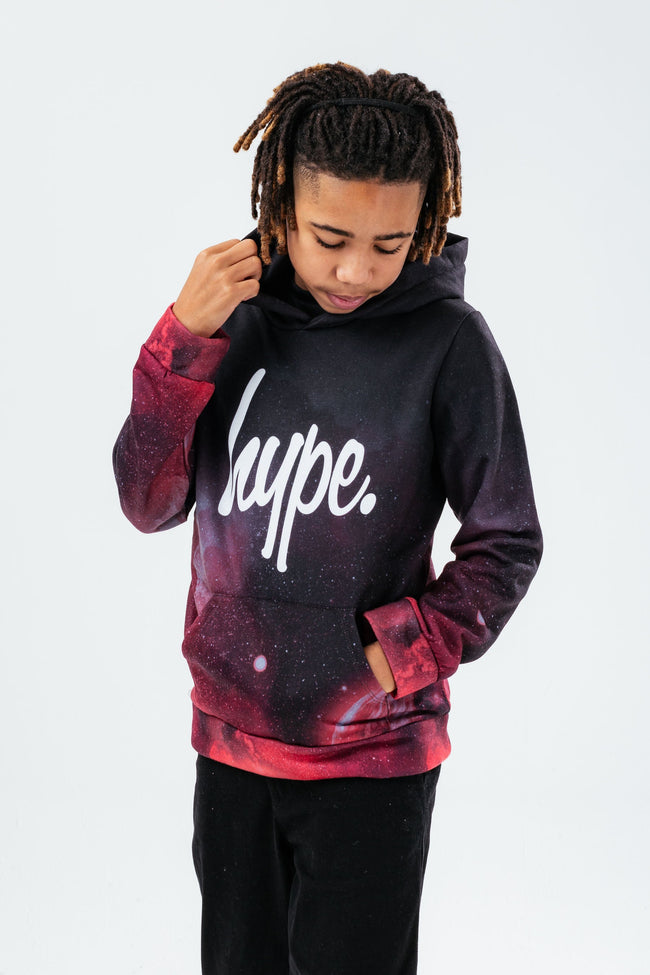 HYPE RED INTERGALATIC SCRIPT BOYS HOODIE