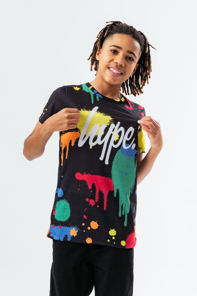 HYPE MULTI SPLATTER SCRIPT BOYS T-SHIRT