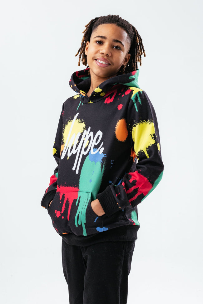 HYPE MULTI SPLAT SCRIPT BOYS HOODIE