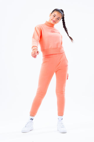 HYPE PEACH HIGH NECK GIRLS CROP SWEATSHIRT