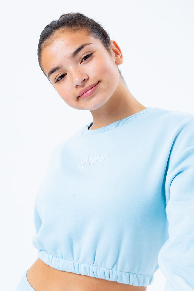 HYPE PALE BLUE SIDE DRAWSTRING GIRLS SWEATSHIRT