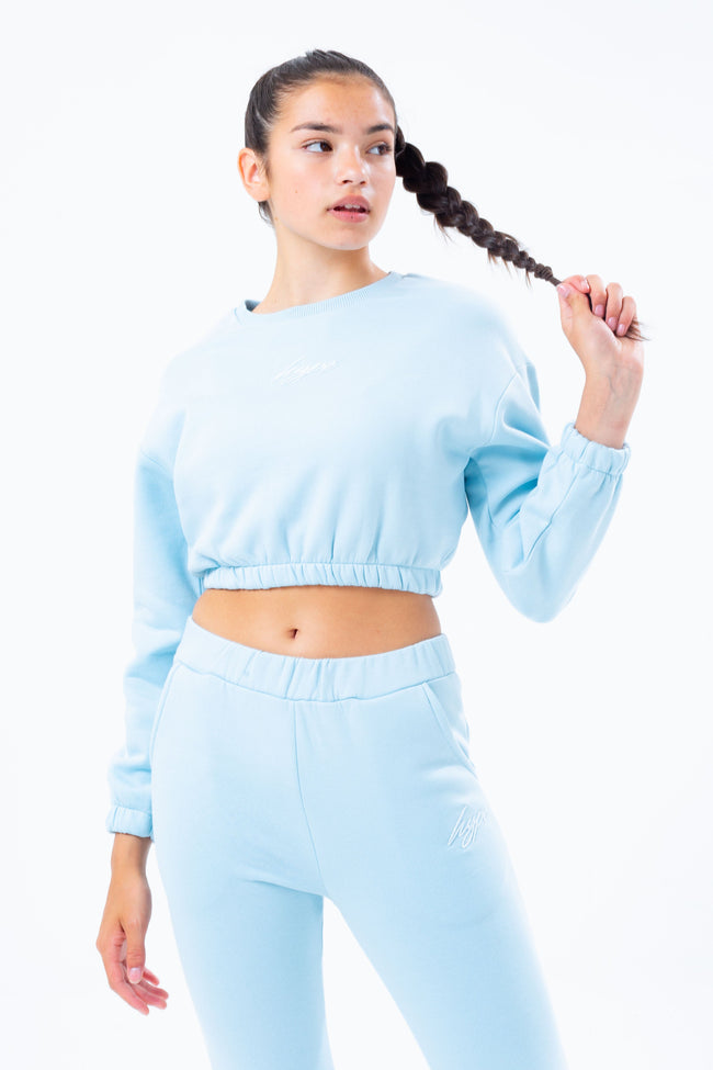 HYPE PALE BLUE SIDE DRAWSTRING GIRLS SWEATSHIRT