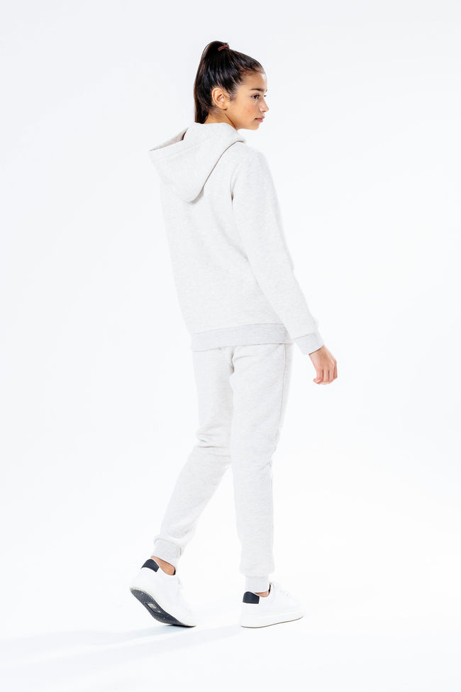 Hype Beige With White Script Kids Hoodie & Jogger Set