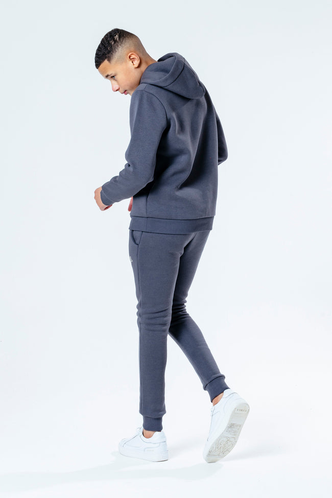 Hype Anthracite With Beige Script Kids Hoodie & Jogger Set