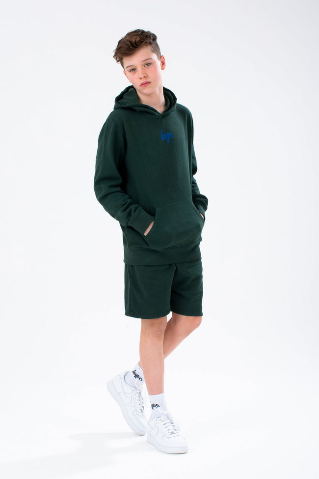 HYPE BOYS KHAKI SCRIPT HOODIE AND SHORTS SET