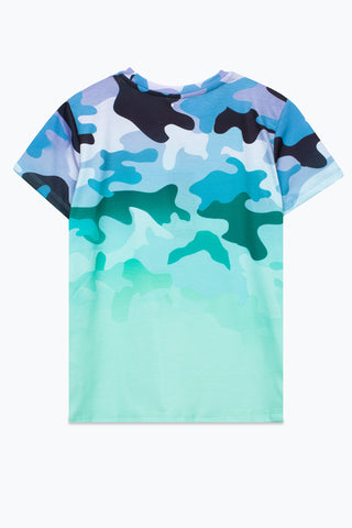 HYPE BOYS TEAL FADE CAMO SCRIPT T-SHIRT