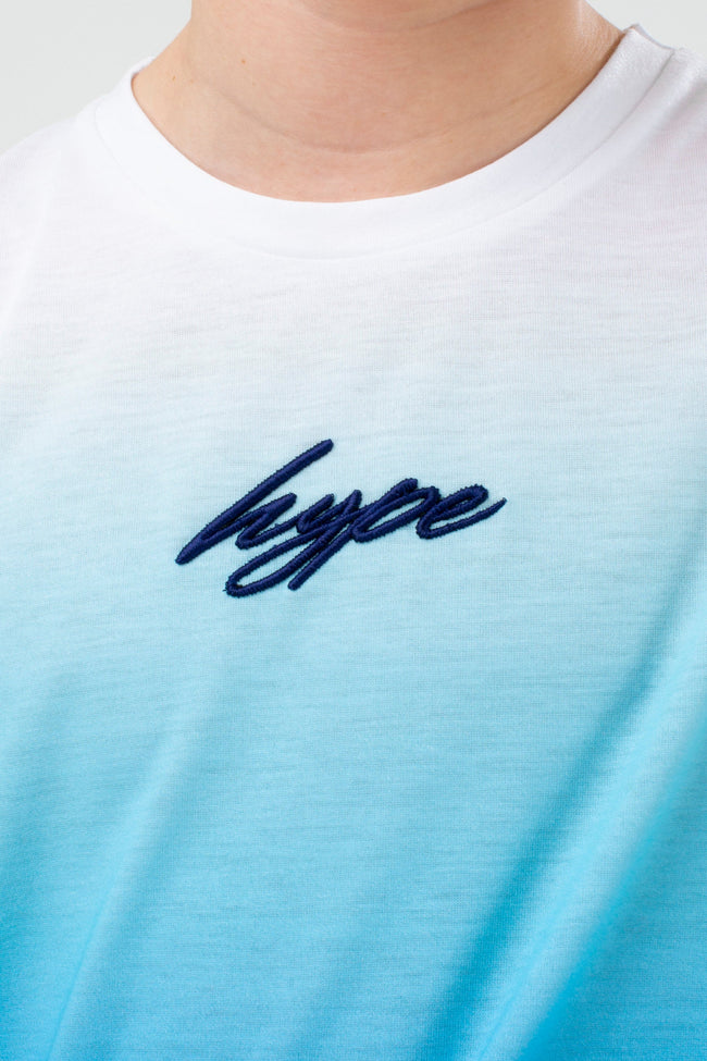 HYPE BOYS BLUE FADE SCRIPT T-SHIRT