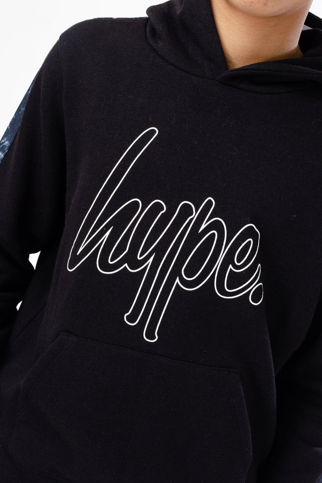 HYPE BOYS BLACK PANELLED SCRIPT TRACKSUIT