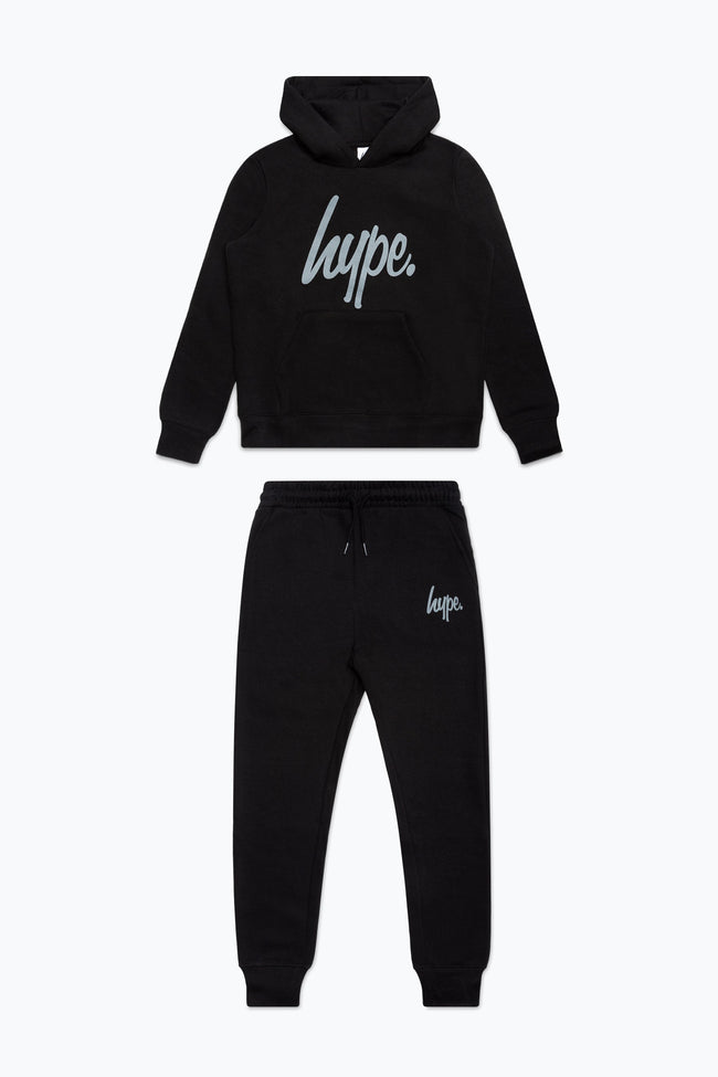 HYPE BOYS BLACK SCRIPT TRACKSUIT