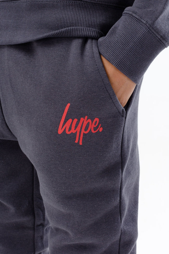 HYPE BOYS GREY RED SCRIPT TRACKSUIT