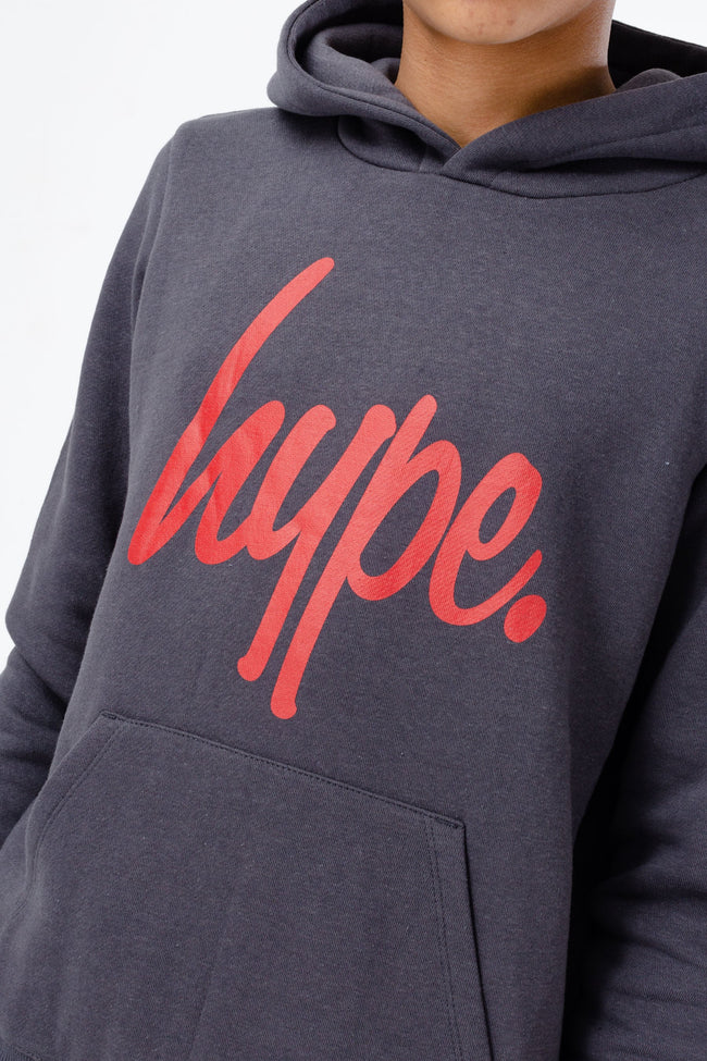 HYPE BOYS GREY RED SCRIPT TRACKSUIT