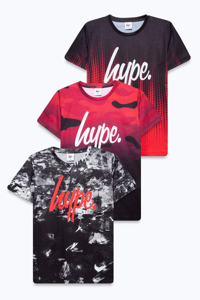 HYPE BOYS DRIP & CAMO & MIST 3 PACK T-SHIRTS