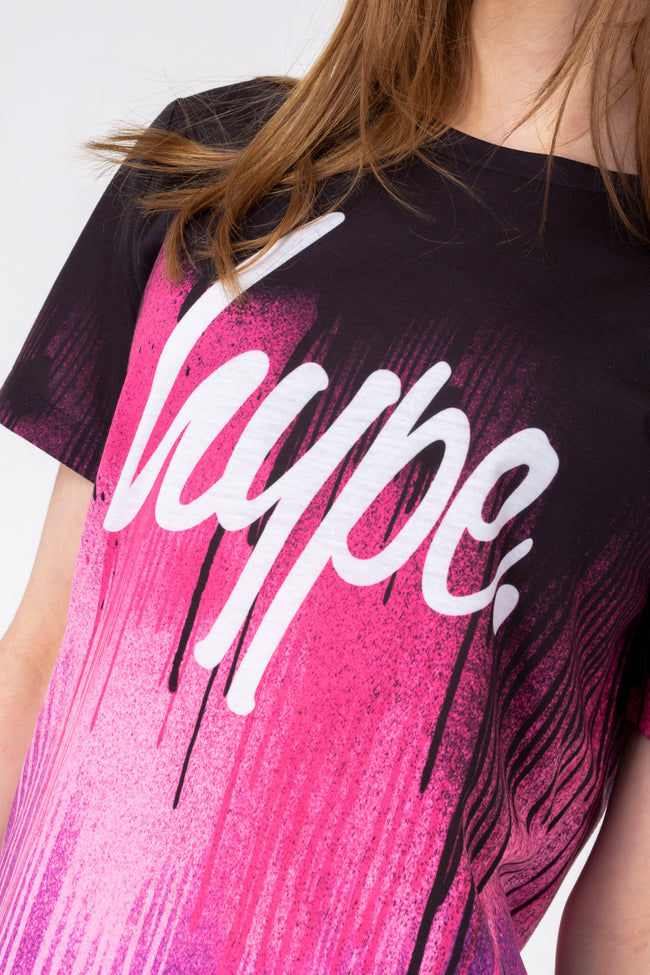 HYPE GIRLS PURPLE DRIP T-SHIRT AND LEGGINGS SET