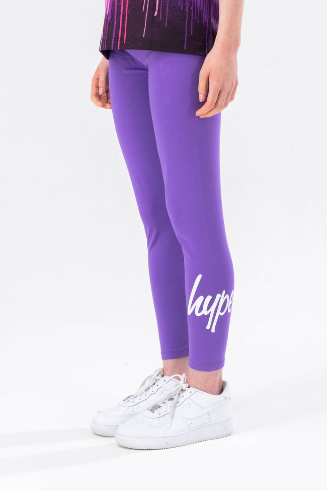 HYPE GIRLS PURPLE DRIP T-SHIRT AND LEGGINGS SET