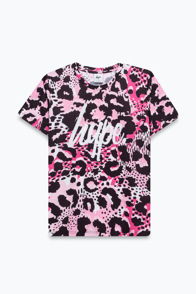 HYPE GIRLS PINK FADE & LEOPARD 3 PACK T-SHIRTS