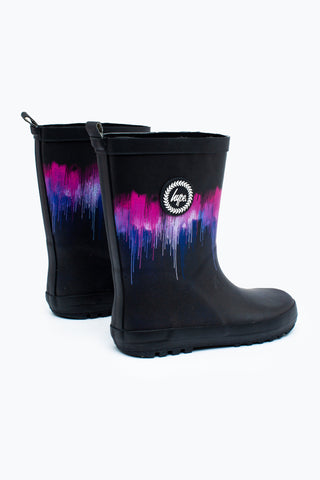 HYPE PINK PURPLE DRIPS KIDS WELLIES