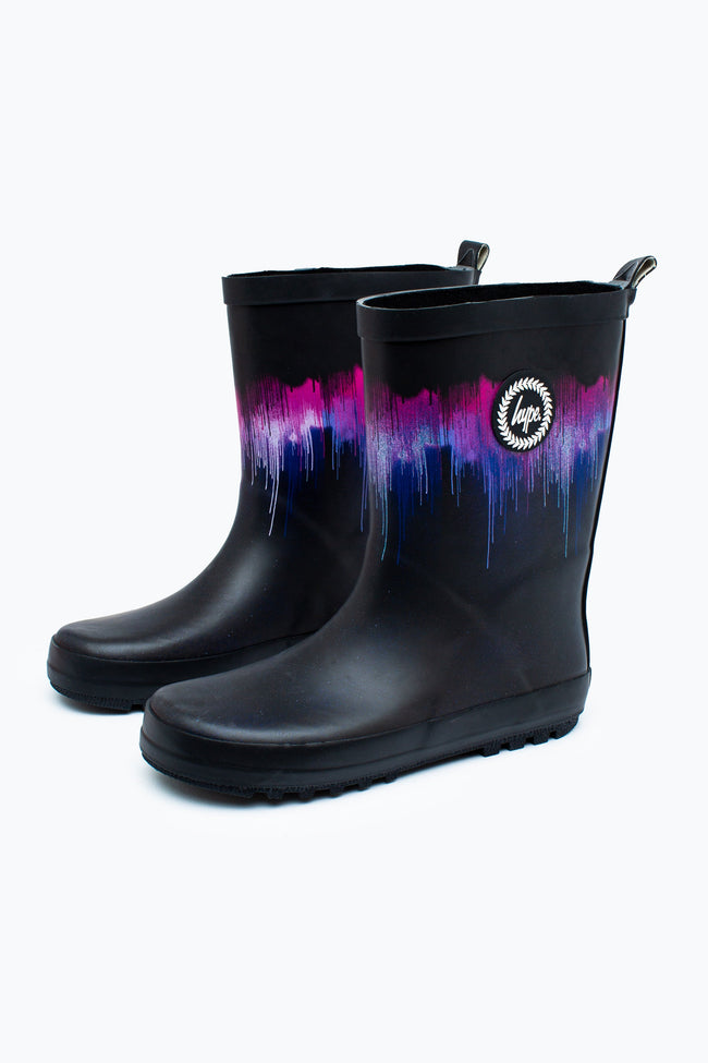 HYPE PINK PURPLE DRIPS KIDS WELLIES