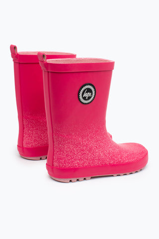 HYPE PINK SPECKLE FADE KIDS WELLIES