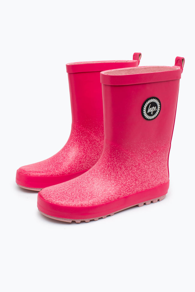 HYPE PINK SPECKLE FADE KIDS WELLIES