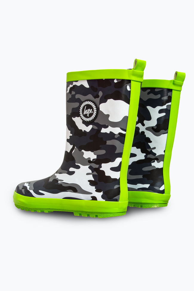 HYPE LIME CAMO KIDS WELLIES