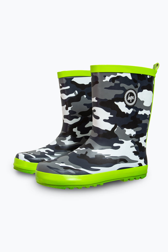 HYPE LIME CAMO KIDS WELLIES