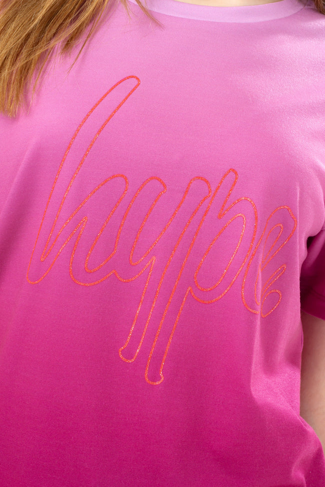 HYPE GIRLS PINK FADE GLITTER T-SHIRT