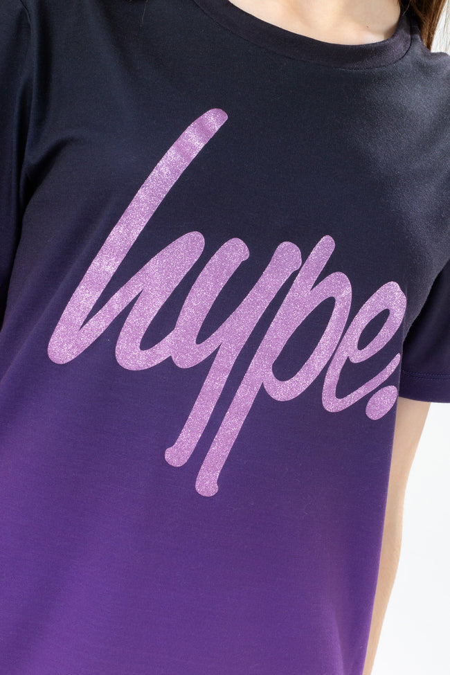 HYPE GIRLS LILAC FADE GLITTER T-SHIRT